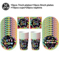 6 12 24 30 Pcs Neon Party Supplies Neon Formal Hats Glow In The UV Light Party Fluorescent Hat UV Light Party Decorations Adults