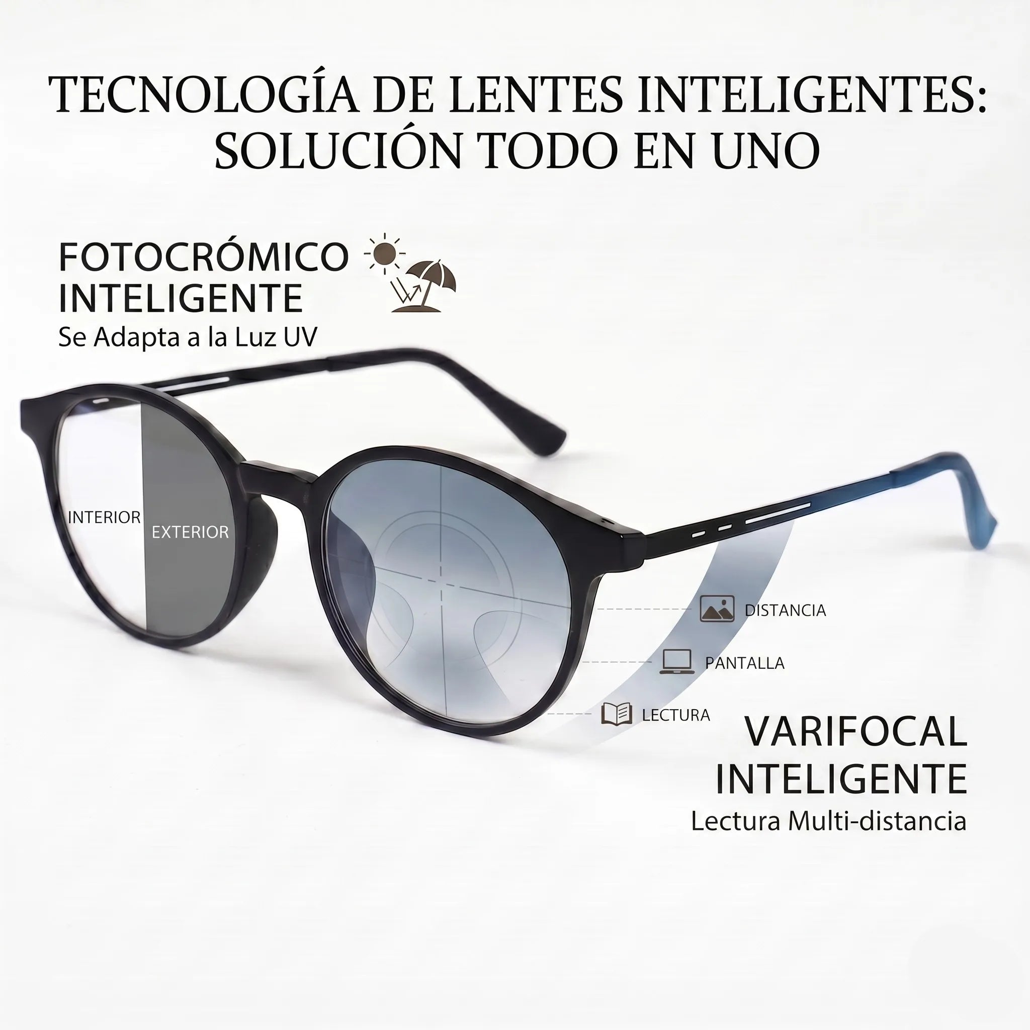 Men Women Progressive Multifocal Reading Glasses Round Design Titanium Alloy Luxury Brand Designer Clear Lens Comfortable Wear