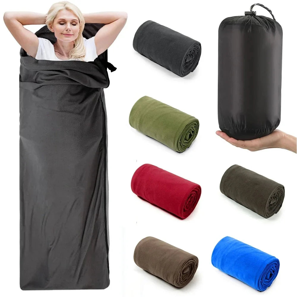 Outdoor Fleece Sleeping Bag 180xcm Single Down Sleeping Bag Inner Lining Warm Sleeping Bag Outdoor Camping and Travel Supplie5