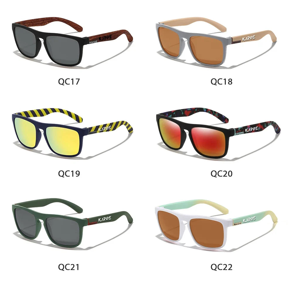 COOLMEN Classic Men Square Polarized Fishing Sunglasses Outdoor Driving Cycling Running Goggles Vintage Large Frame UV400