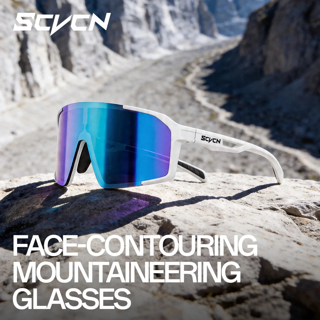 SCVCN Mountain Climbing Glasses Men Running Sunglasses Women MTB Hiking Bicycle Cycling Goggles UV400 Outdoor Sports Protection