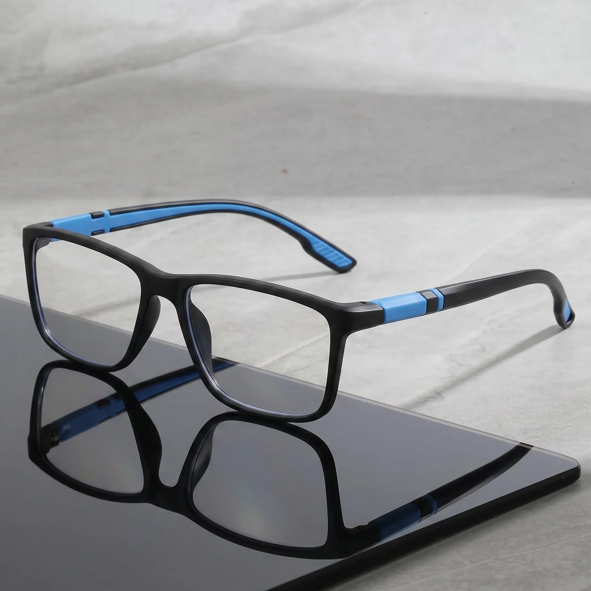 10 Pairs Of Sports Square Reading Glasses, Anti Blue Light And Anti Slip Mirror Legs, Office Daily Reading Glasses Set