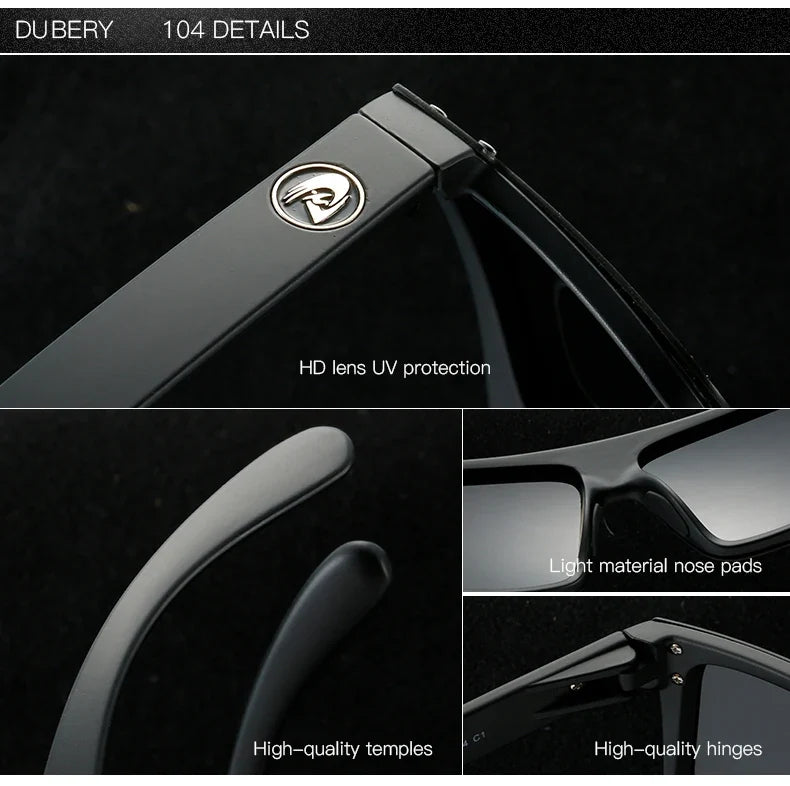 DUBERY Polarized Sunglasses One Piece Lens Men Oversized Sunglasses UV400 Women Rimless Fashion Safety Sun Glasses Italy Design