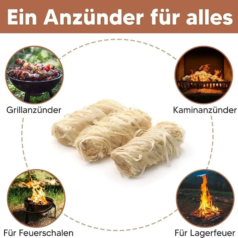 Natural Wax Wood Fire Starter Sticks 30/60/100Pcs for BBQ, Fireplace, Chimney Oven, Charcoal Lighter, Outdoor Camping