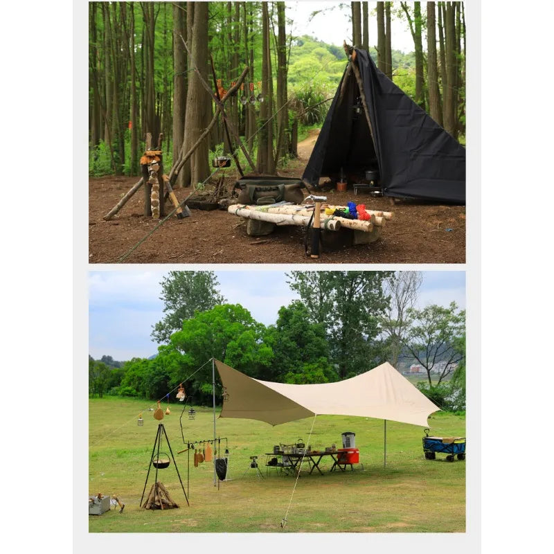 Tent Stakes Quality S45C Steel Tent Pegs Ground Stakes, Utility Camping Rope Nylon Core Para Cord for Camping Garden Hiking