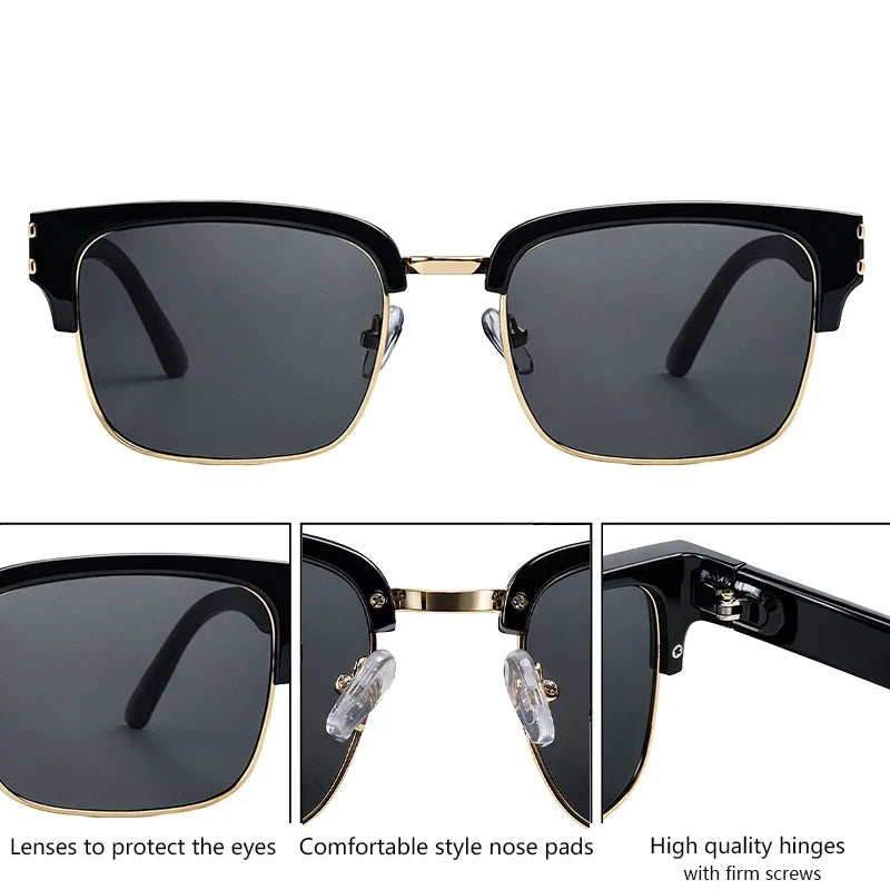 Vintage Square Photochromic Sunglasses Men Luxury Designer Black Gold Frame Driving Sun Glasses Retro Eyewear Oculos De Sol 2026
