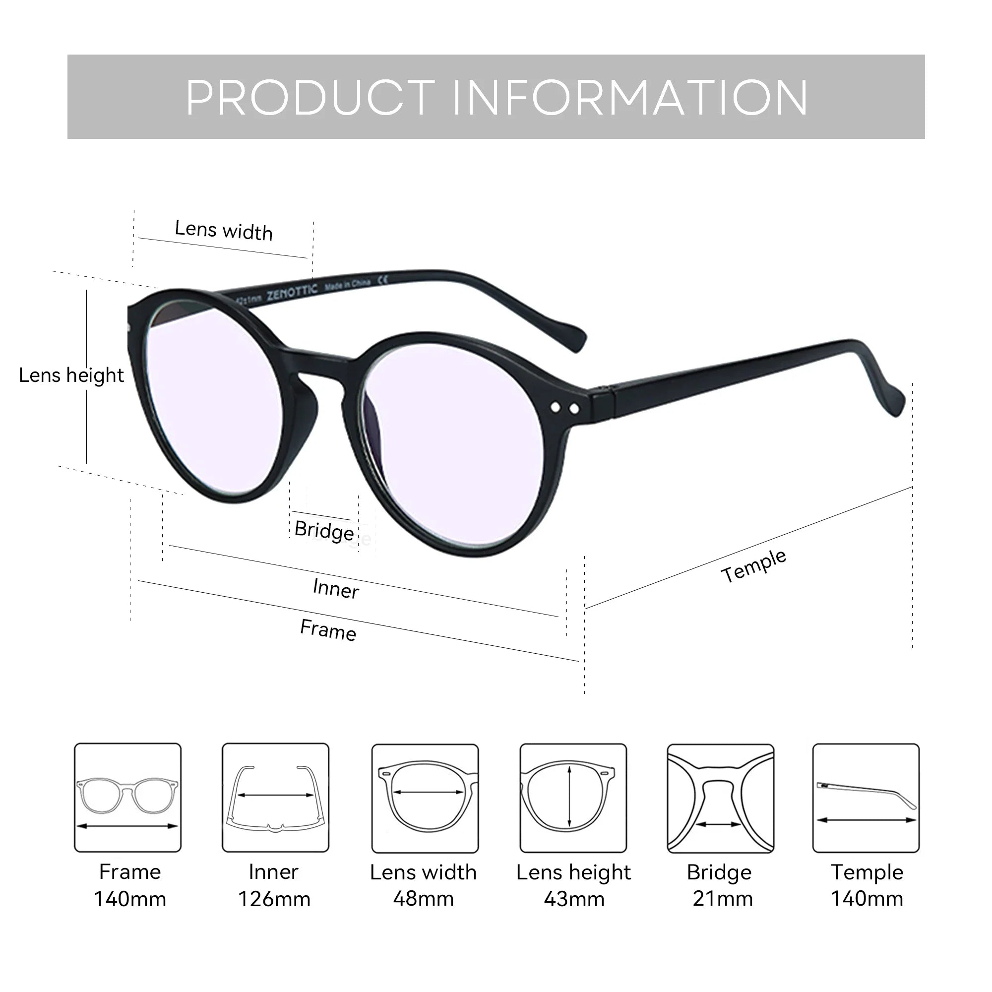 ZENOTTIC 2026 Retro Reading Glasses Anti Blue Light Blocking Readers Fashion Lightweight Eyeglasses Women Men Diopter 0 to 4.0