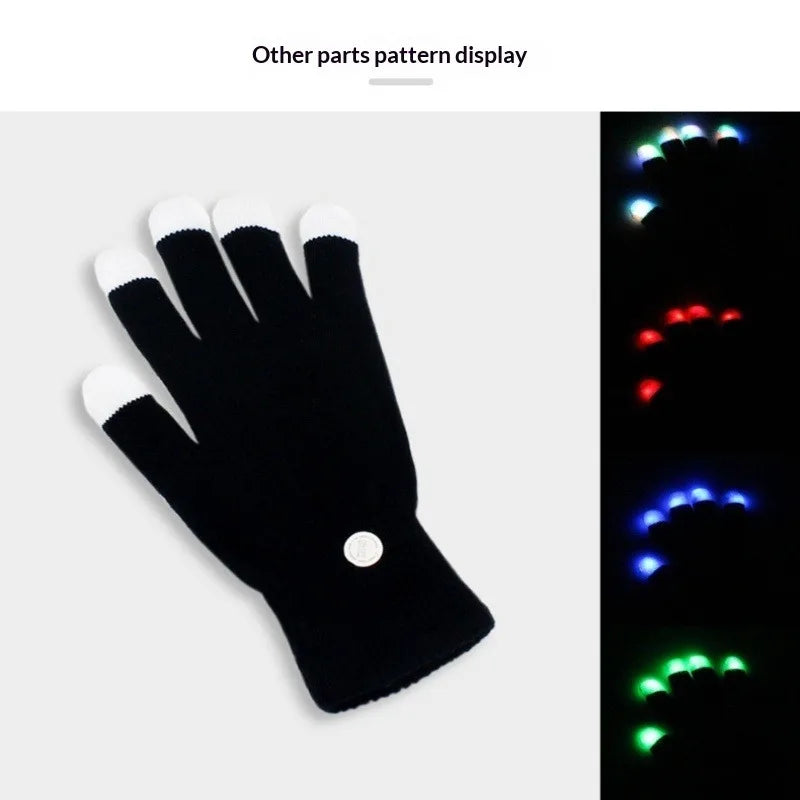 LED Finger Flashing Gloves 2026 New 7 Colors Light Up Gloves for Party Festival Rave Dance Cool Electronic Gifts