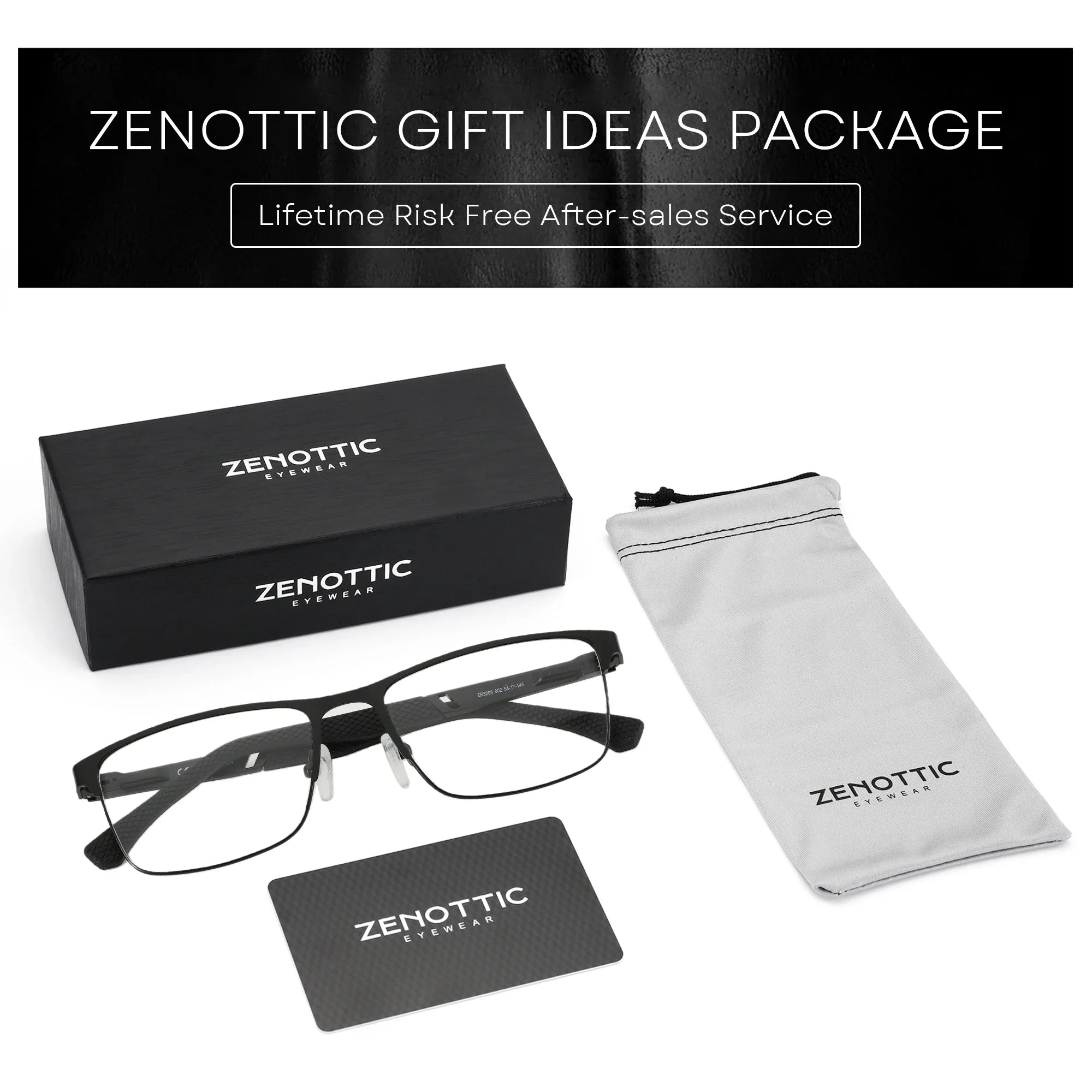 ZENOTTIC Anti Blue Light Reading Glasses for Men Computer Readers Trendy Square High-quality Metal Frame Anti Glare Presbyopic