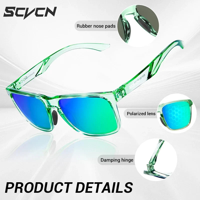 SCVCN Fishing Polarized Sunglasses Outdoor Sports Drving Hiking Glasses UV400 MTB Cycling Goggles Fishing Equipment Men