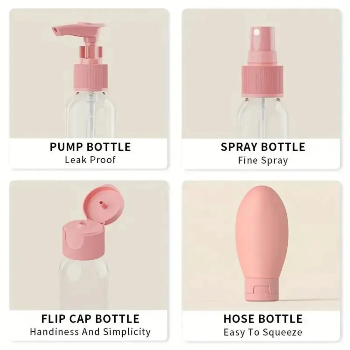 11Pcs Travel Bottles Set With Storage Bag Travel Size Empty Liquid Cream Lotion Containers Fine Mist Spray Bottle Squeeze Tubes
