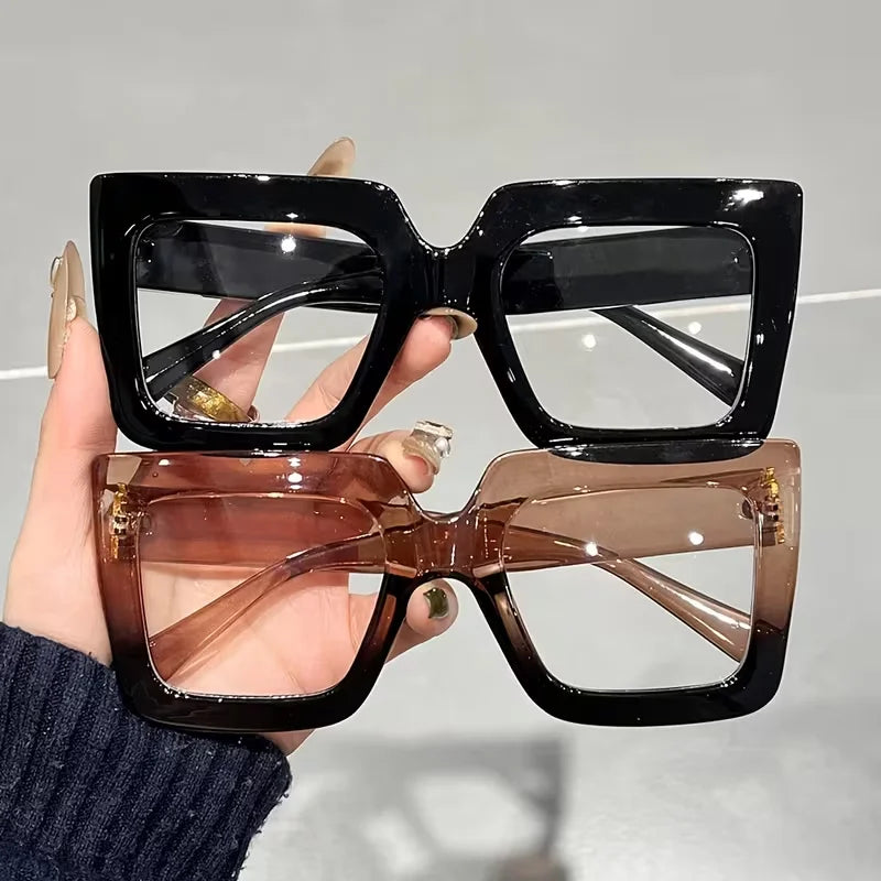2 PCS Oversized Square Reading Glasses, Anti-Blue Light Eyeglasses, +1.00 to +4.00
