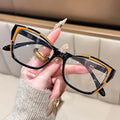 Women's Elegant Cat Eye Reading Glasses - Fashionable Color Block Design, Blue Light Blocking,  1.0 to  4.0 Power