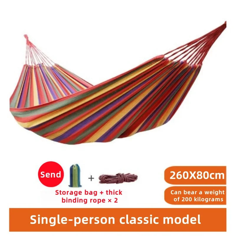 Portable Thick Canvas Camping Hammock for Adult Outdoor Use Easy to Carry and Store Comfortable Hammock for Camping Hiking Trips