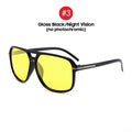 VIVIBEE Men Polarized Night Vision Glasses Yellow Retro Square Oversized Photochromic Goggles Women Fashion Driving Sunglasses