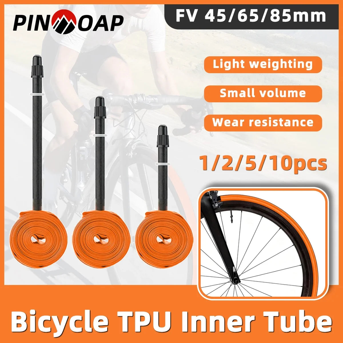PINMOAP Road Bike Inner Tube Ultra Light Tpu Bicycle Inner Tube 700x28-32c Durable Anti Perforation Inner Tube Essential Riding