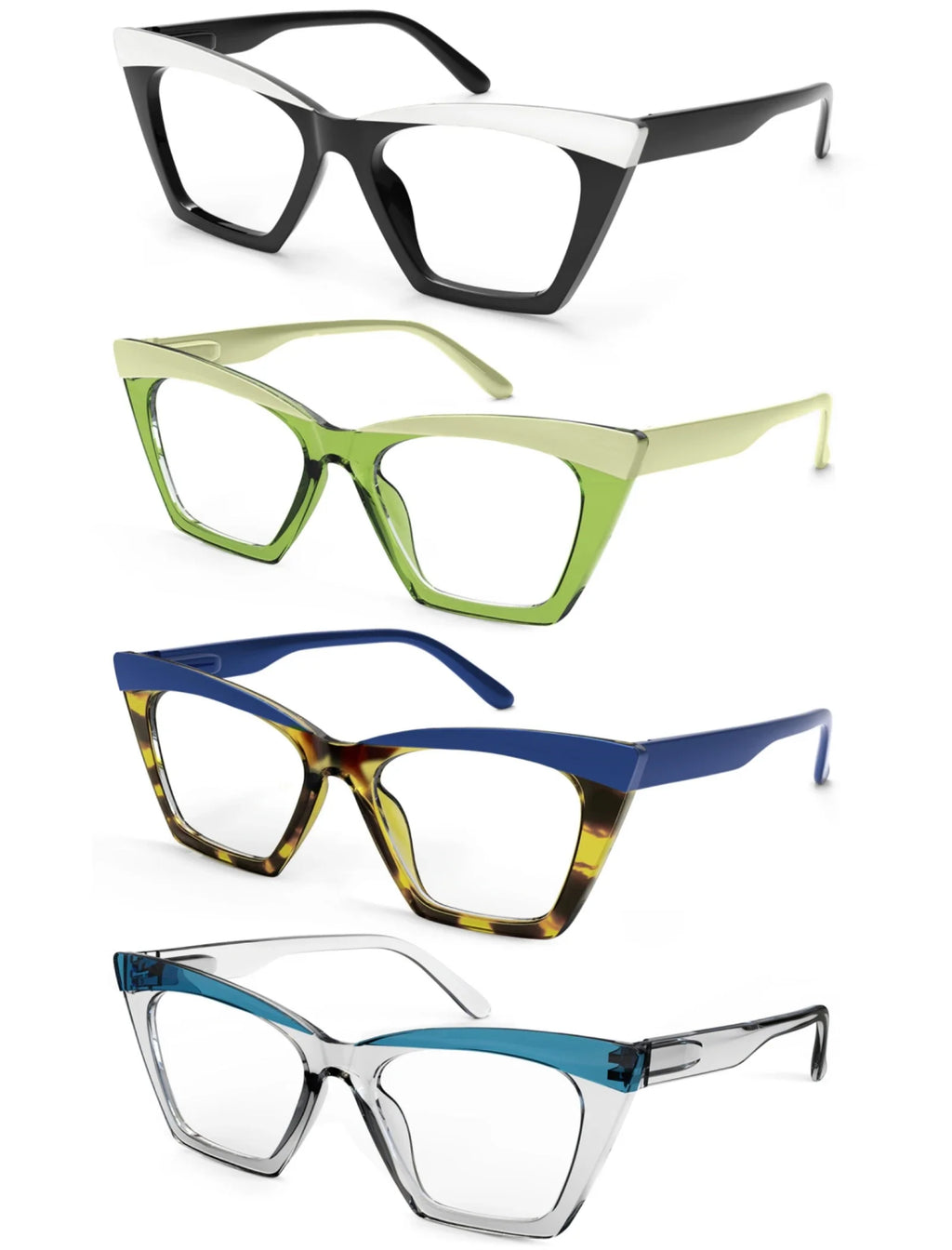 Oversized Reading Glasses for women Large Readers Cateye Blue Light Blocking extra wide Anti UV/Eyestrain Fashion xl Cheaters