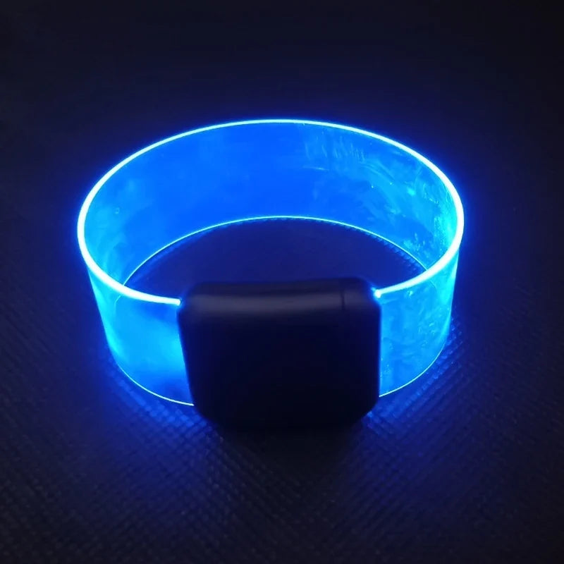 Upgrade 20/100/1000pcs Luminous Bracelet LED Sound Control Bracelets Wristbands Outdoor Sports Armband Glow Halloween Party