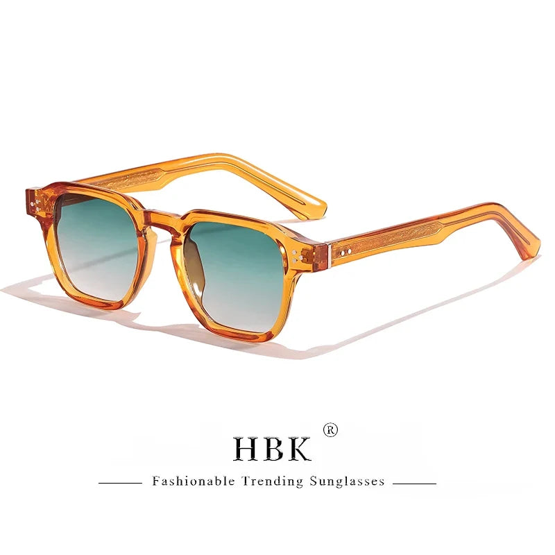 HBK New Fashion Sunglasses Men Vintage Square Gradient Sun Glasses Outdoor Sports Party Vacation Travel Driving Eyeglasses