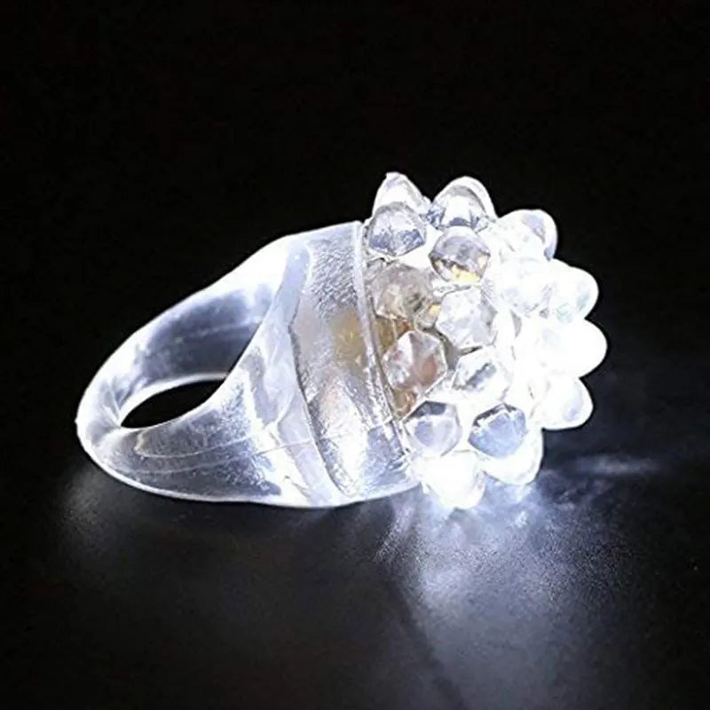 White LED Ring Light up Rings Soft Rubber Flashing Bumpy Rings Rave Wedding Party Luminous Toys Glowing Rings Glow In The Dark