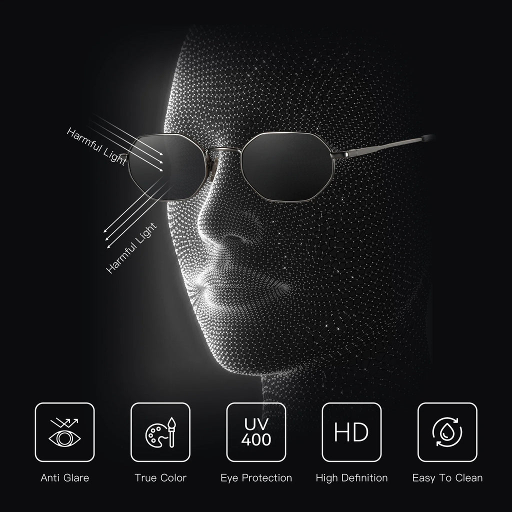 ZENOTTIC Retro Small Polygon Polarized Sunglasses Women Metal UV400 Sun Glasses Men Anti-Glare UV400 Goggles Driving Eyewear