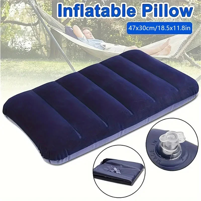 47x30cm Air Cushion Pillows Outdoor Camping Sleep Cushion Folding Square Inflatable Pillows Travel Backrest Plane Head Rest Big