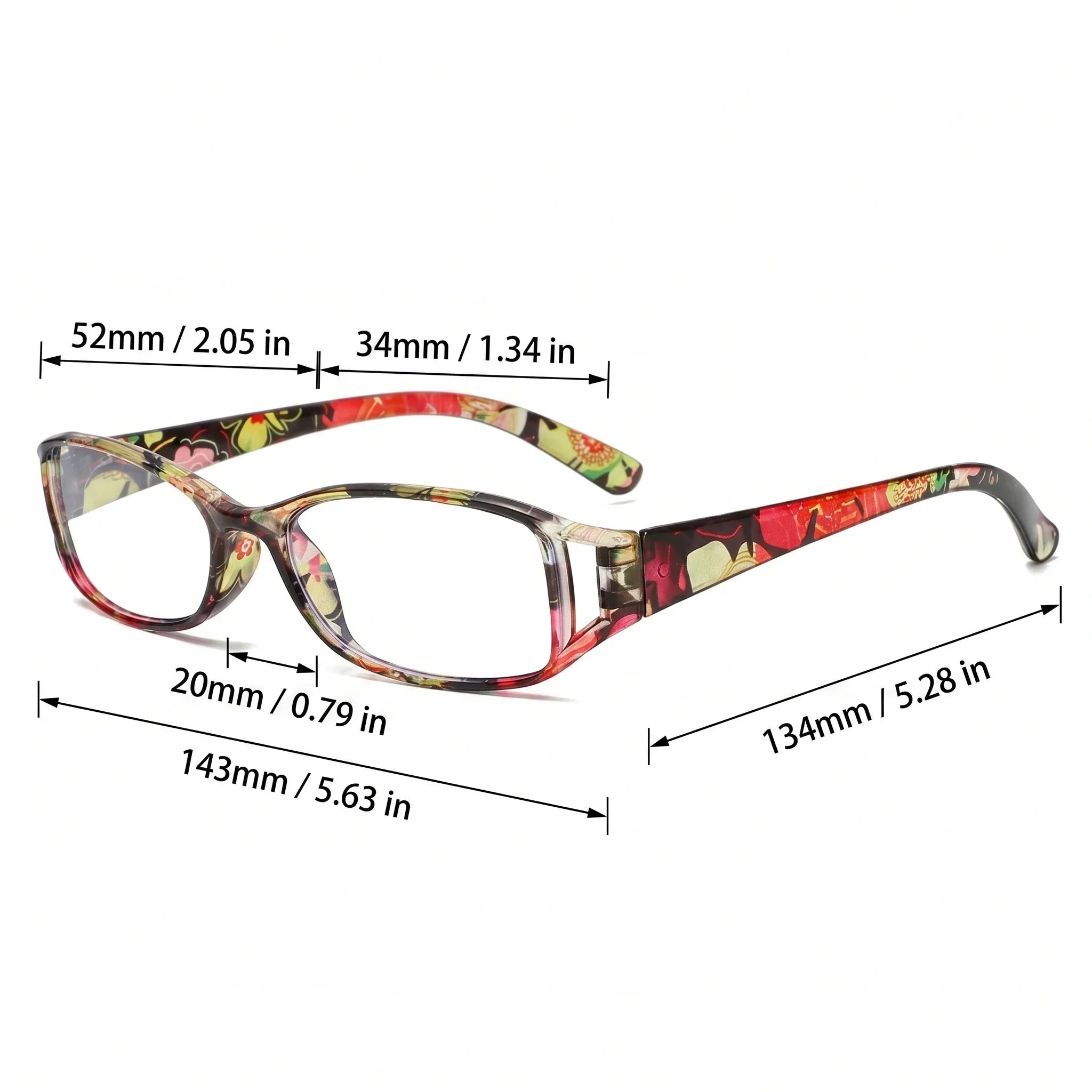 4-Pack Fashionable Printed Small Frame Anti Blue Light Reading Glasses, Retro Lightweight and Multi Degree Optional