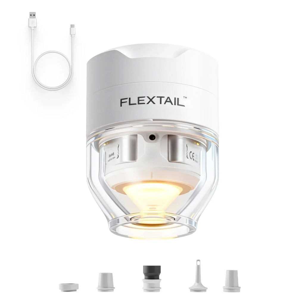 FLEXTAIL TINY PUMP 3X - 5kPa Ultra-Light Portable Air Pump, 5-Mode Camping Lamp, Multi-Purpose for Camping & Travel