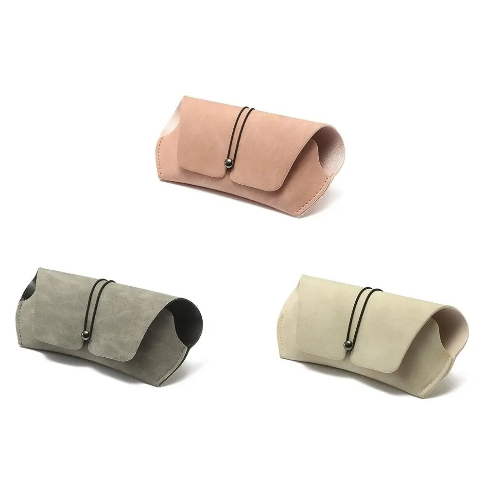 Fashion PU Leather Glasses Case Anti-knock Waterproof Sunglasses Storage Box with Pull Cord Sunglasses Pouch Eyewear Accessories