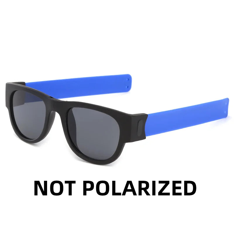 VIVIBEE Novelty Mirror Men Polarized Folding Sunglasses New Arrival Slap Sport Foldable Wristband Shades 2026 Trend Product