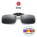 VIVIBEE Classic Flip Up Clip on Sunglasses Fishing Men Square Polarized Lens Night Vision Driving UV400 Women Glasses