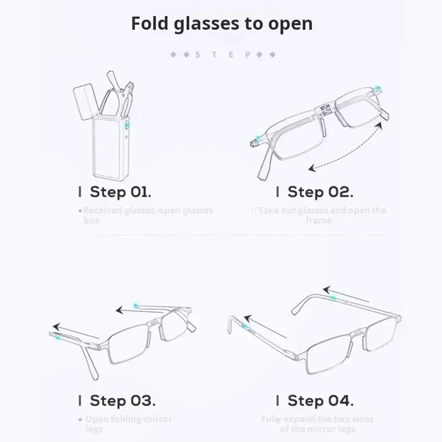Mini Lighter Size Folding Reading Glasses Men Women Pocket Foldable Presbyopic Eyeglasses Anti Blue Light Hyperopia Glasses Eyes