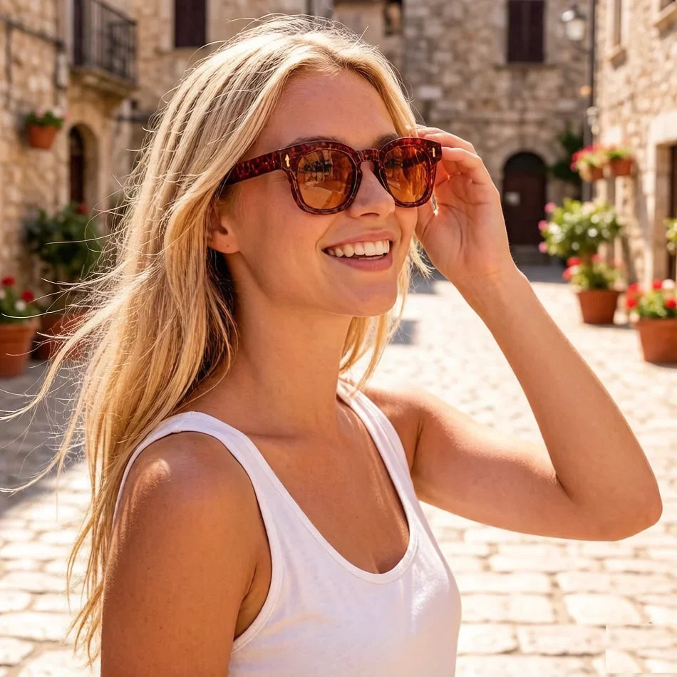 Ins Popular Women Square Sunglasses Men Vintage Rivets Punk Female GREEN Shades UV400 Fashion Male Sun Glasses