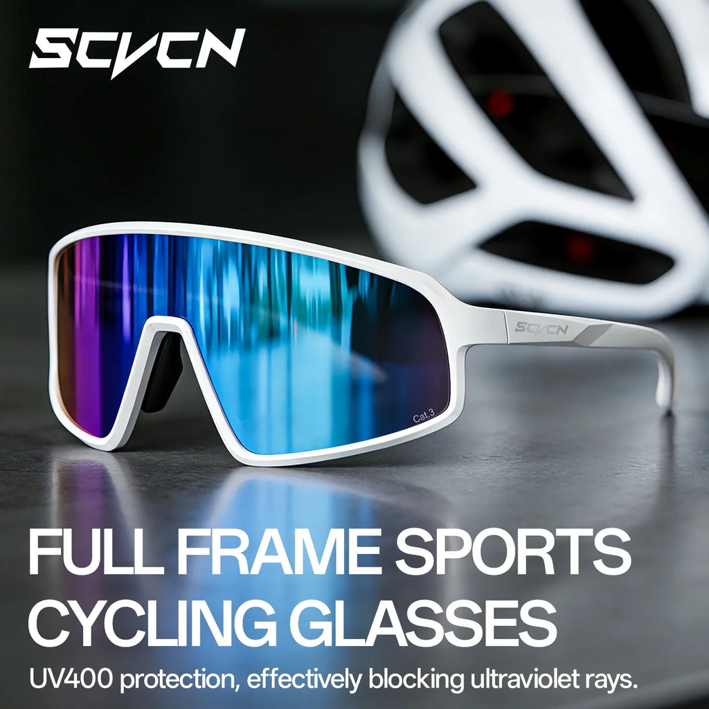 SCVCN New Sports Cycling Sunglasses UV400 Windproof Eyewear for MTB Road Bike Running Hiking Men Women Outdoor Sports Eyewear