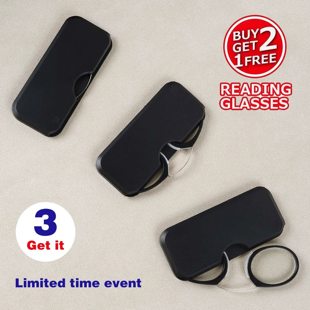 3PCS Set Men Women Round Nose Clip Reading Glasses Legless Ultra Thin Portable Clear Lens Durable Luxury Brand Designers Eyewear