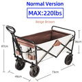 Large Weight Capacity Heavy Duty Wagon Cart Folding Wagon for Outdoor Garden Beach wagon Camping Equipment with Cup Holders