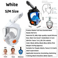 Full Face Snorkel Mask 180° Panoramic View Dry Top Snorkel Anti-Fog Leak-Proof Safe Breathing Swimming Diving Gear for Adults