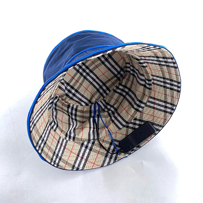 Solid Color Style Beach LED Cap Luminous Fisherman Hat El Wire Bucket Hats Glow In The Dark For Club Rave Party Wedding Props