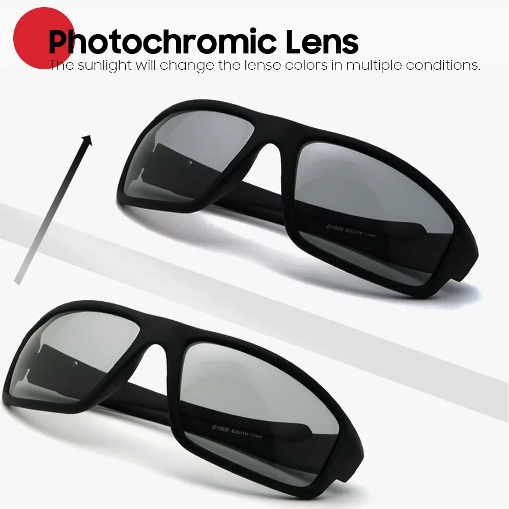 VIVIBEE Men Photochromic Sunglasses Black Sports Goggles Women Color Changing Polarized Driving 2026 Discoloration Sun Glasses