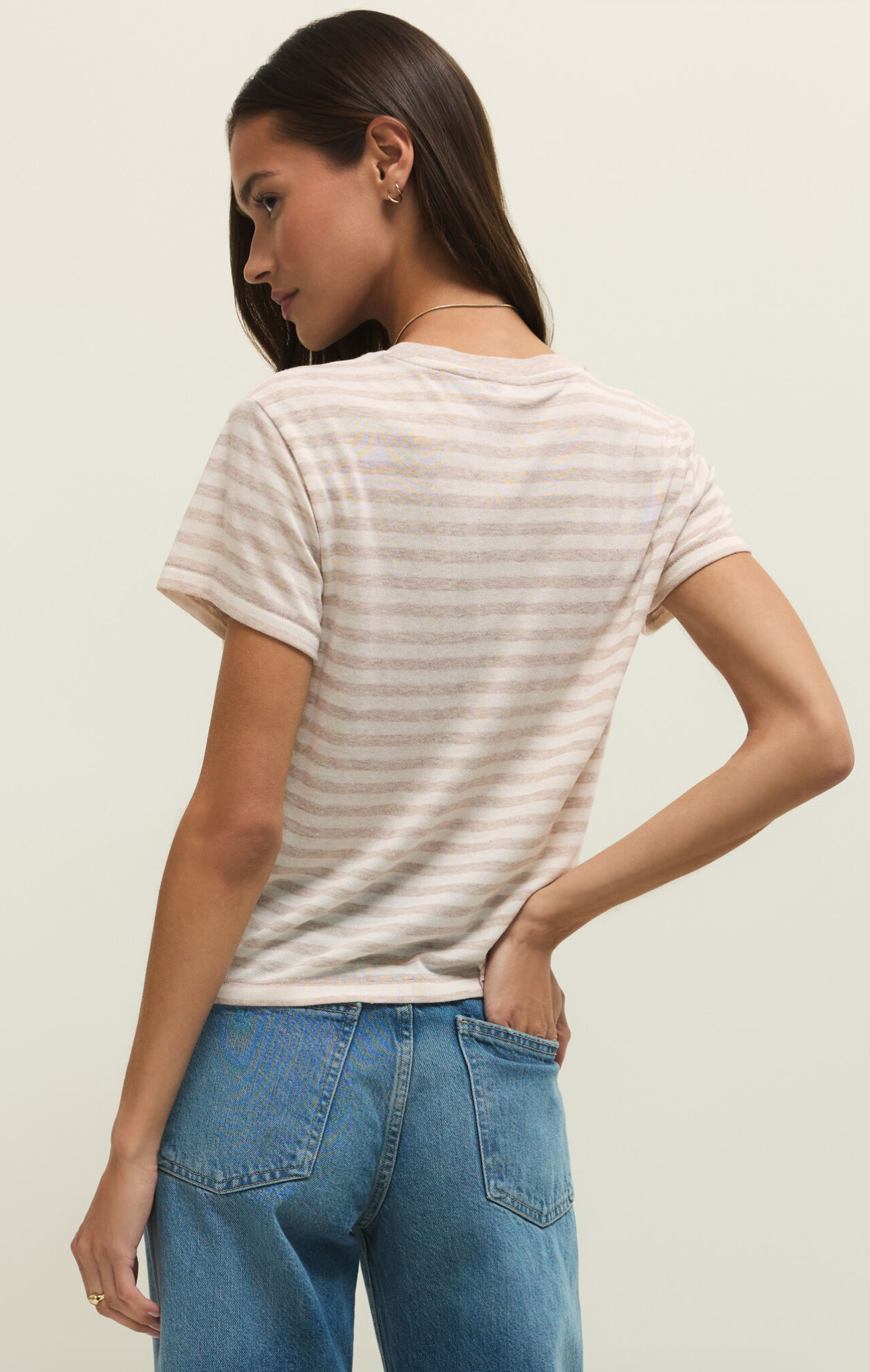 Tourist Striped Tee | Natural Heather