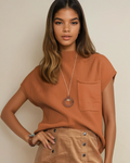 Ayla Short Sleeve Sweater - Orange