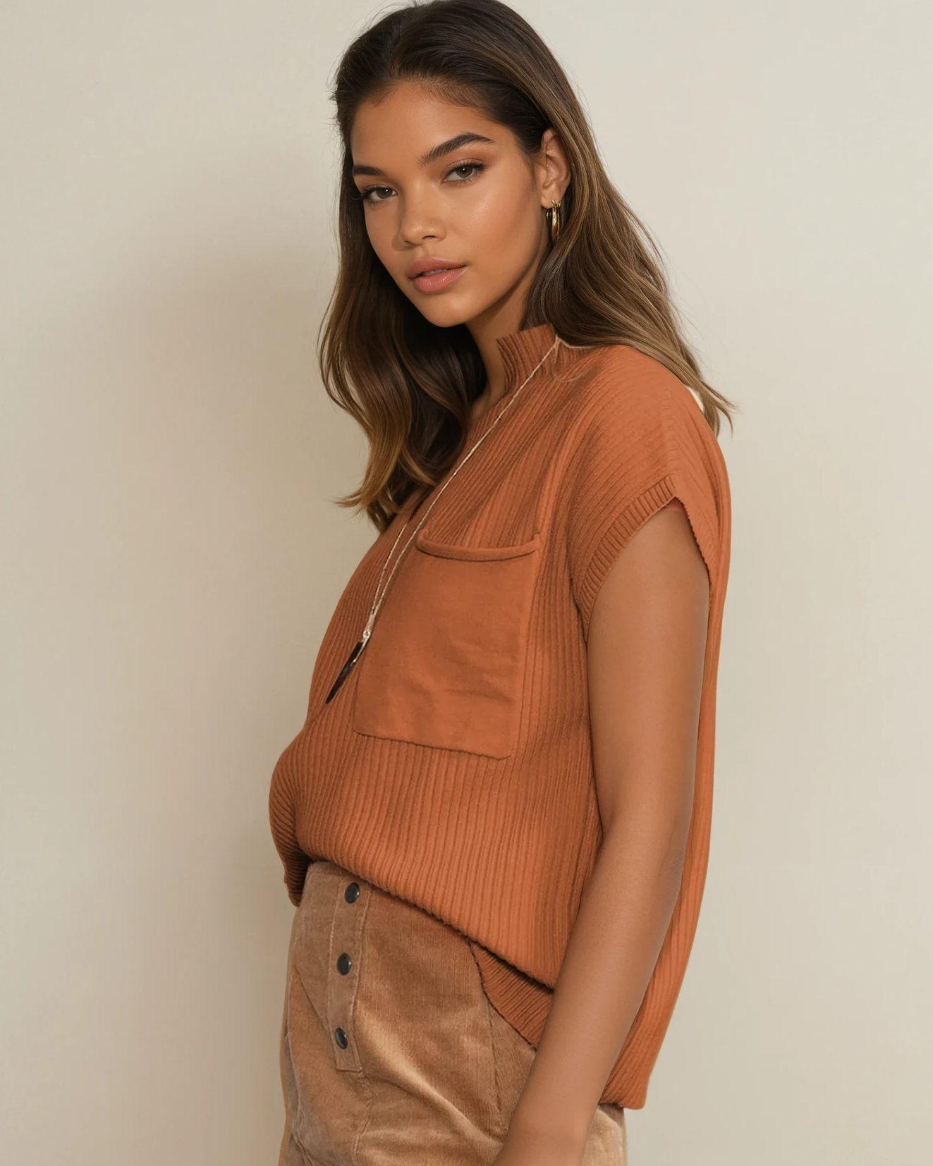 Ayla Short Sleeve Sweater - Orange