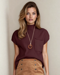 Ayla Short Sleeve Sweater - Mineral Red