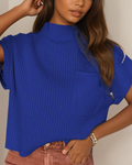 Ayla Short Sleeve Sweater - Blue