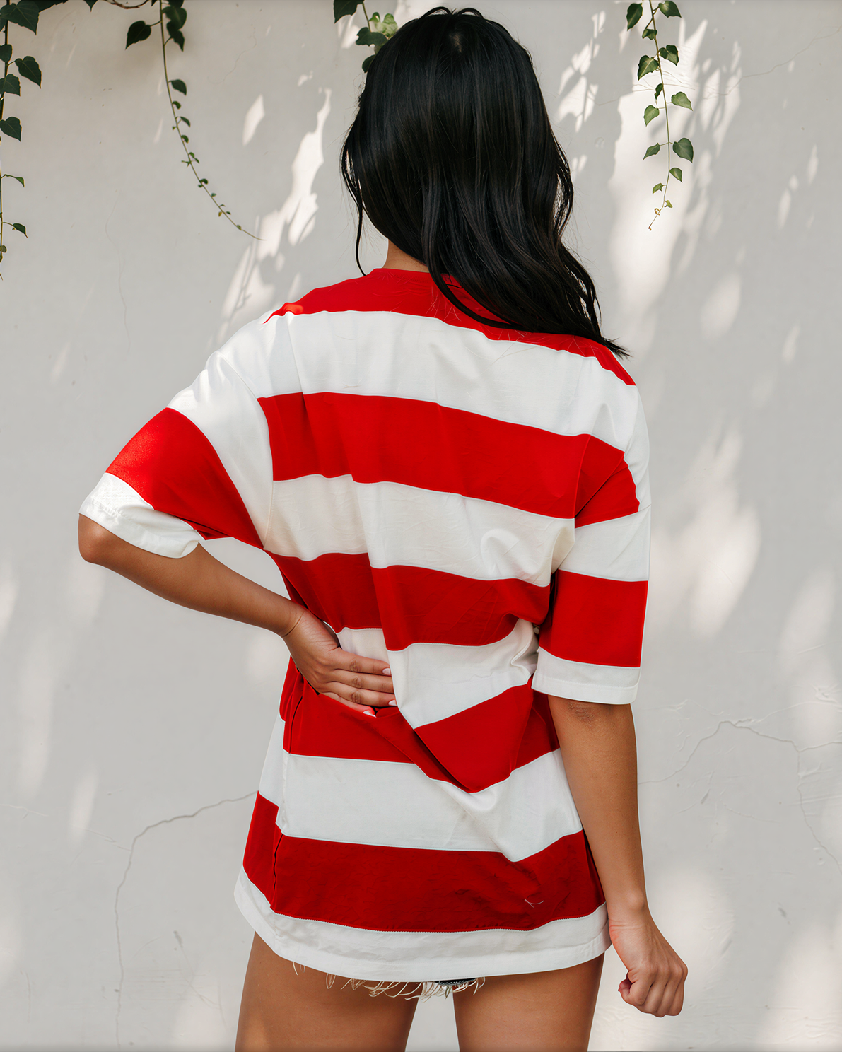 Landry Striped Color Block Oversize Tunic Tee