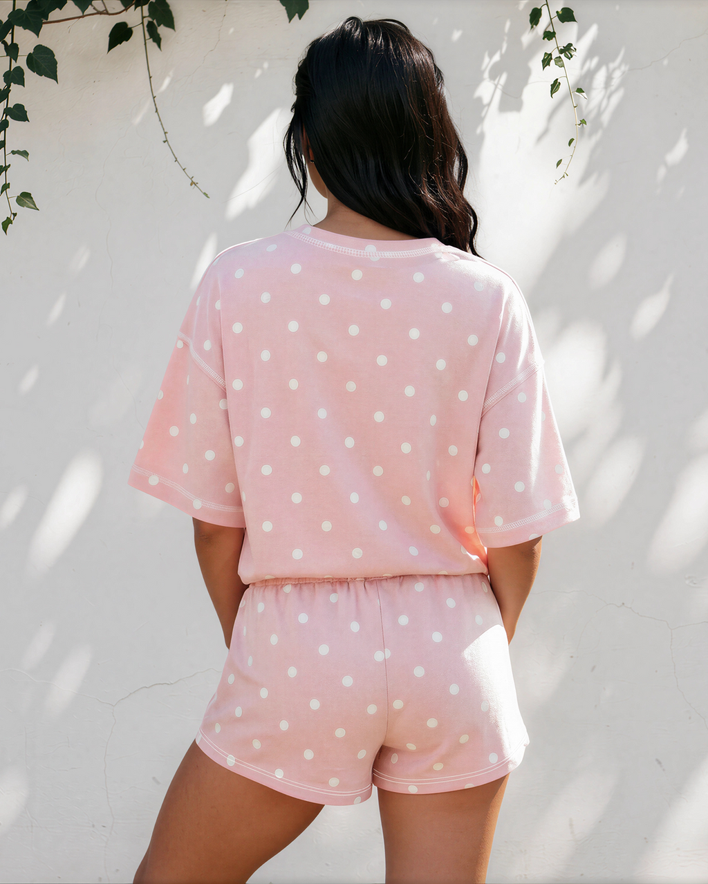 Dottie Short Sleeve Loose Top Drawstring Shorts Set