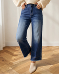 Charlie Seam Detail Raw Hem Ankle Length Jeans