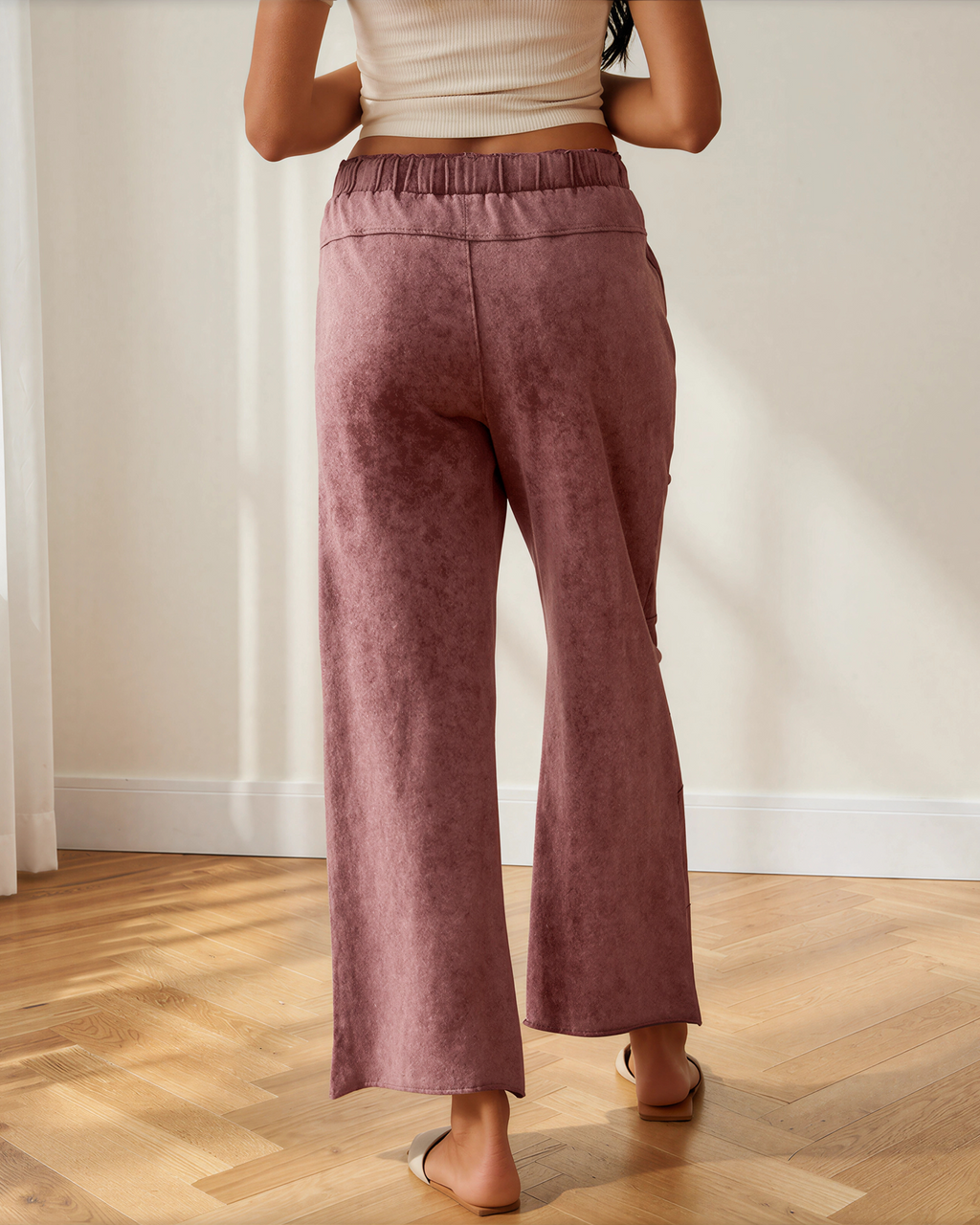 Teagan Mineral Wash Raw Hem Patched Pocket Pants