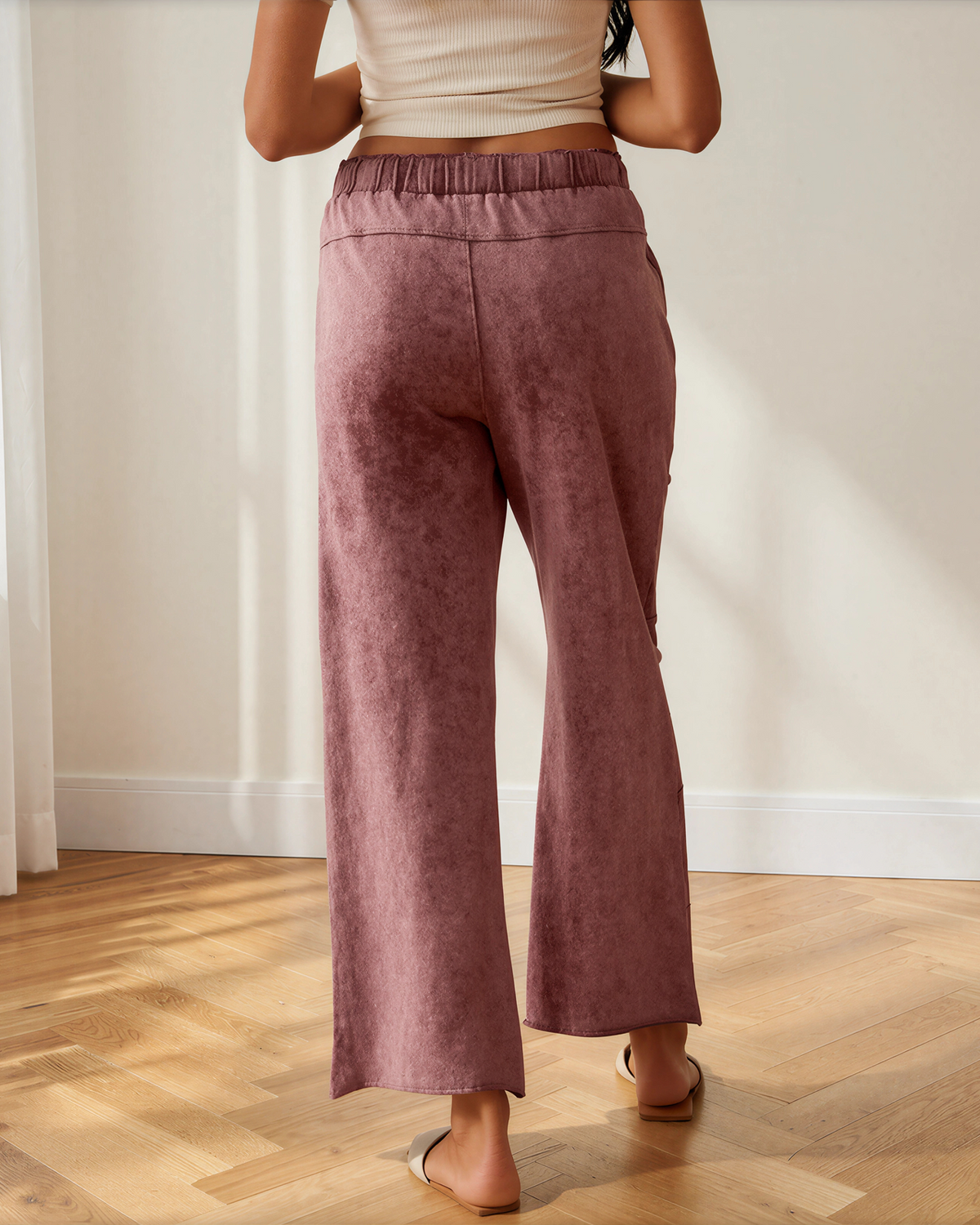 Teagan Mineral Wash Raw Hem Patched Pocket Pants