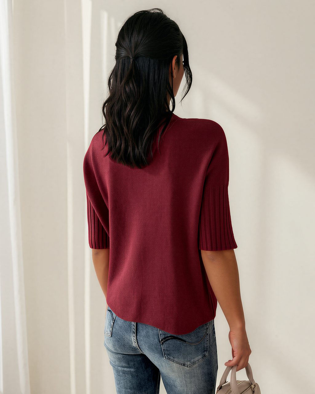 Raya High Neck Short Sleeve Sweater